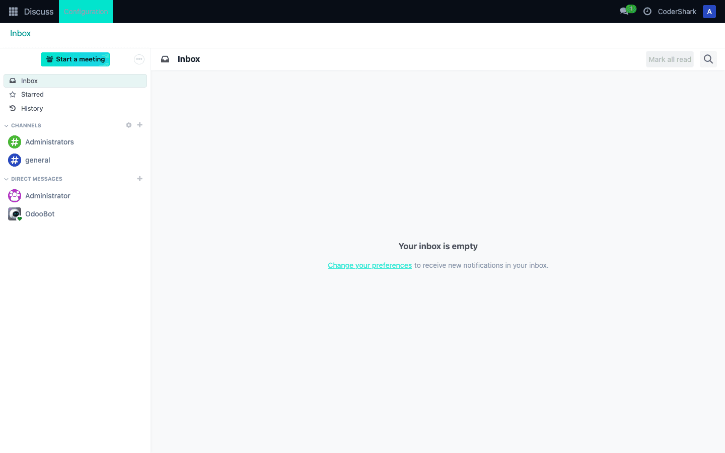 CoderShark ERP dashboard